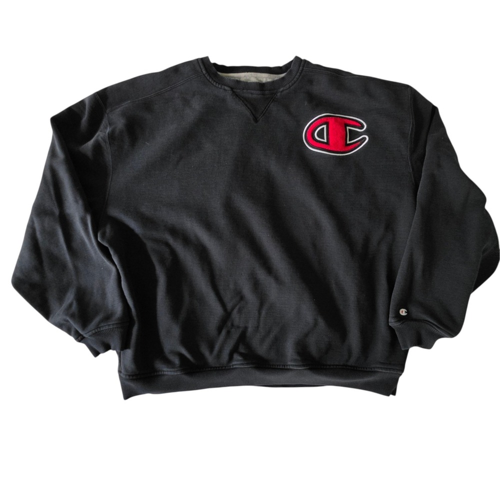 Champion Mens Reverse Weave Sweatshirt Big Logo Chenille Patch Crewneck 90's 3XL